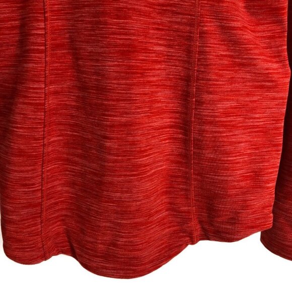 Shambhala Salmon Red Heathered Zip Up Mock Neck Sweater  size XS - Picture 12 of 14